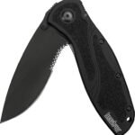 Kershaw Blur Black Serrated Folding Knife - Reliable & Stylish